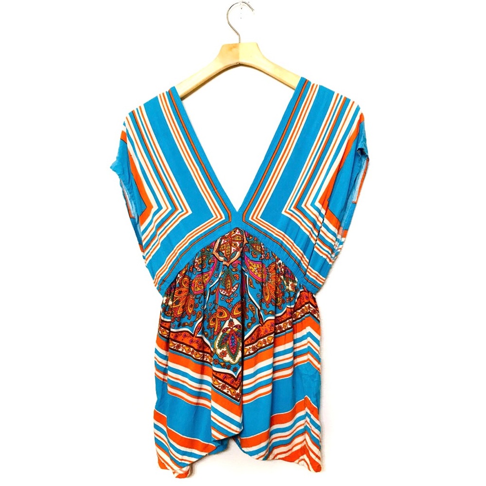 Flying Tomato Blue and Orange Blouse